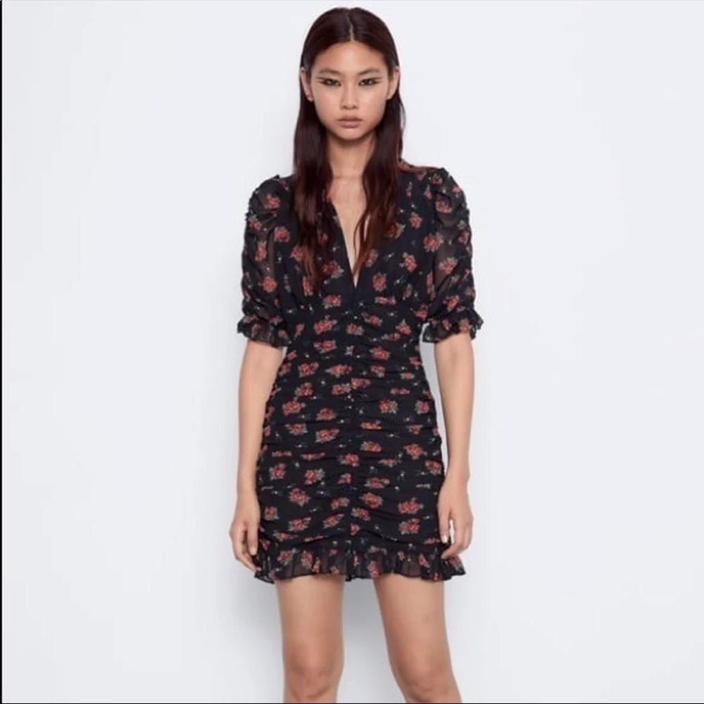 Zara PRINTED ROSES DRESS